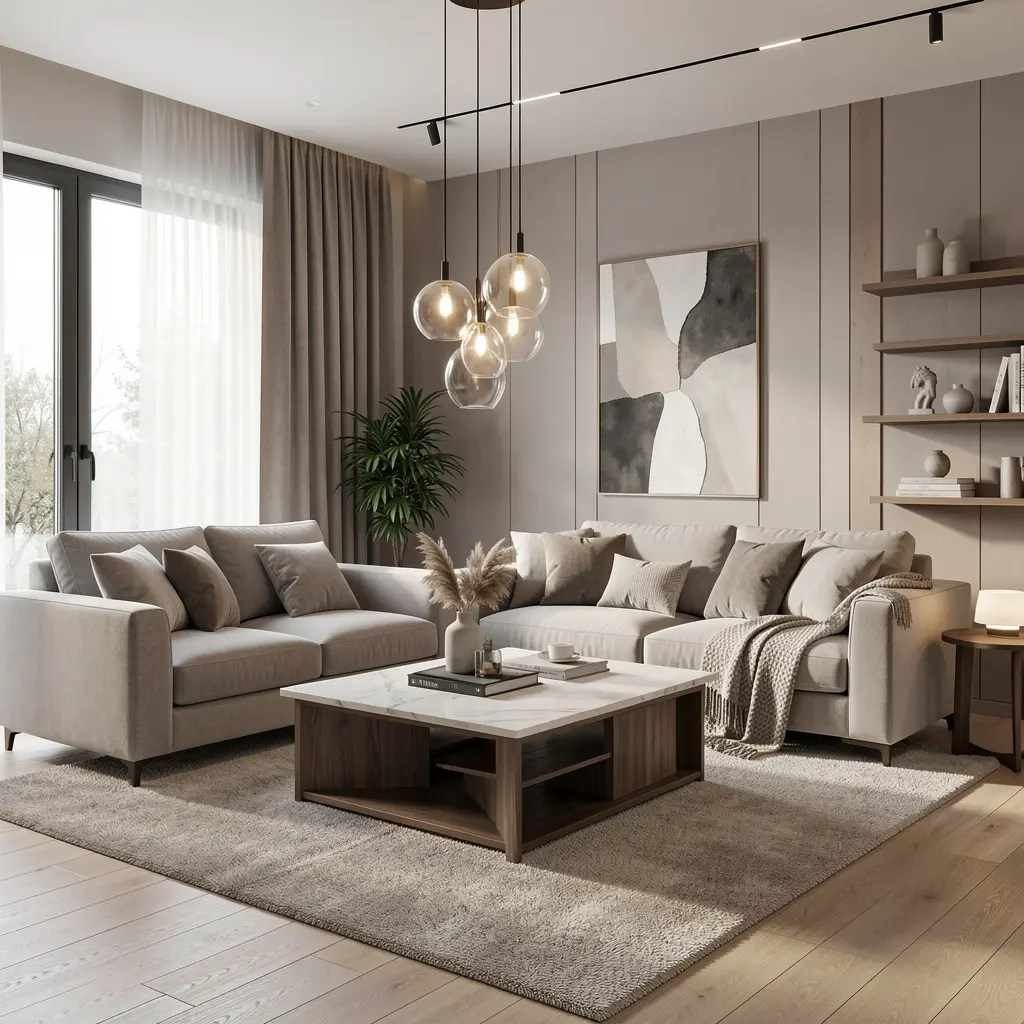 Korkealaatuiset mittatilauskalusteet modernissa olohuoneessa